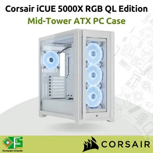 Corsair iCUE 5000X RGB QL Edition - True White | Casing PC Gaming ATX