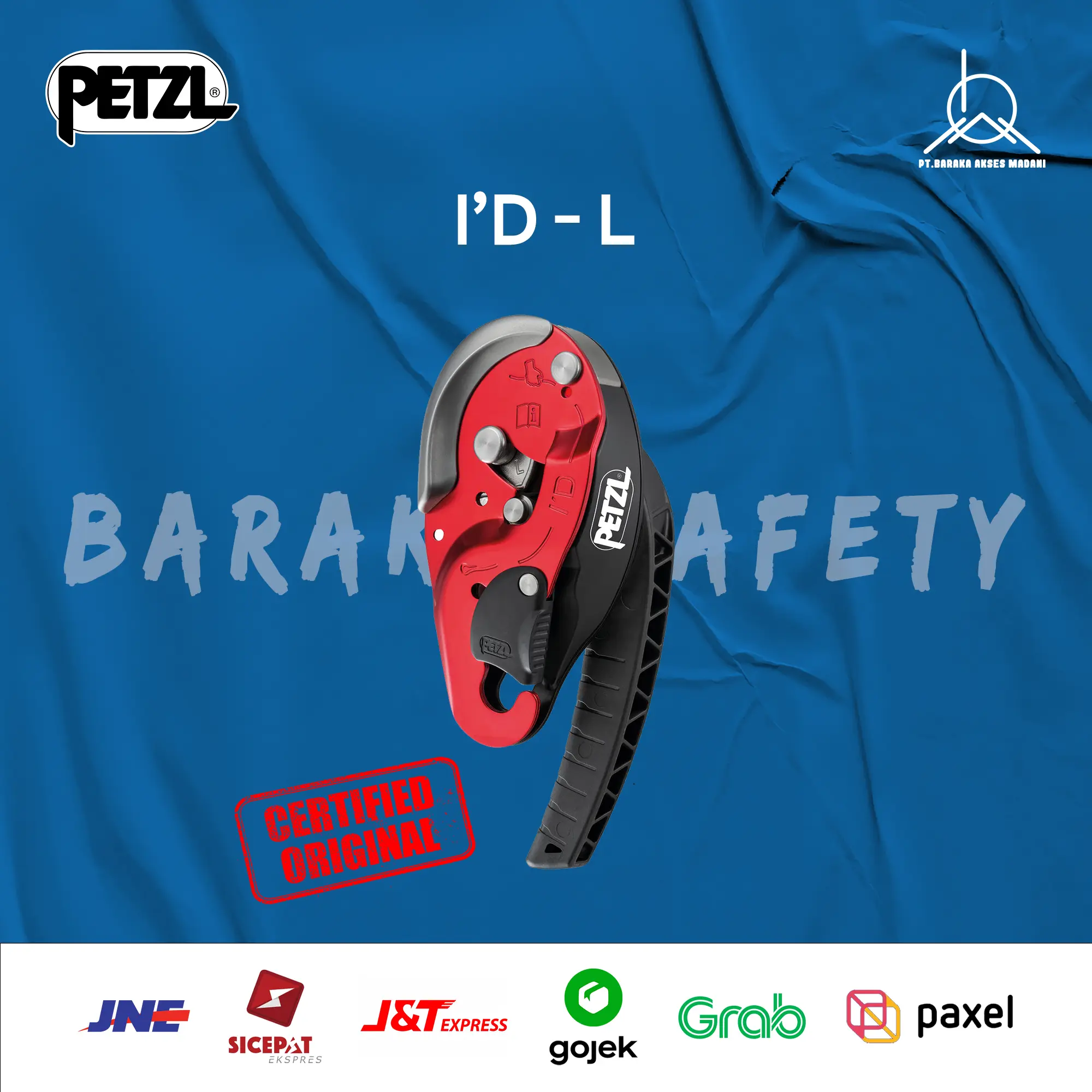 PETZL ID L Self-Braking Descender with Anti-Panic Function for Rescue