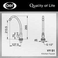 Gambar AER Kran Dapur Dingin Keran Air Kuningan - Kitchen Faucet VY-01 dari Sutindo Shop Kota Surabaya 2 Tokopedia