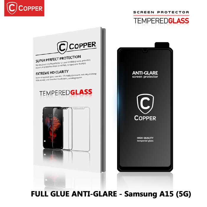 Gambar COPPER Tempered Glass - compatible For Samsung A15 (5G) | MATTE Anti Glare Full Glue Premium dari Copper Indonesia Kota Administrasi Jakarta Barat Tokopedia