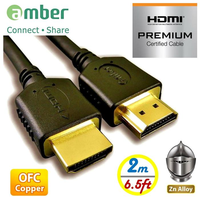 Gambar AMBER Kabel Hdmi HM2-AA 2.0b Premium 3D Ultra HD - 2 Meter dari STAR17 COM Kota Administrasi Jakarta Selatan Tokopedia