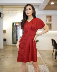 Gambar ELLIPSES.INC Dress Scuba Brukat Wanita Elegan/Olivia Brokade Dress - sky blue dari ELLIPSESINC Kota Administrasi Jakarta Barat 4 Tokopedia