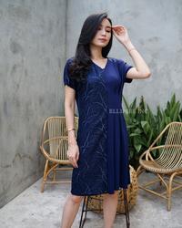 Gambar ELLIPSES.INC Dress Scuba Brukat Wanita Elegan/Olivia Brokade Dress - sky blue dari ELLIPSESINC Kota Administrasi Jakarta Barat 1 Tokopedia