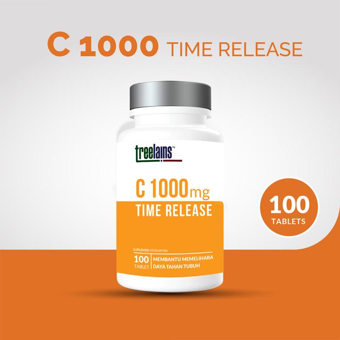 Gambar Treelains Vitamin C 1000 mg Time Release 100 Tabs with Rose Hips dari treelains Official Store Kota Administrasi Jakarta Barat Tokopedia