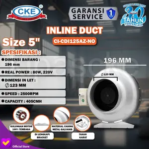 Duct Inline CKE CI-CDI125AZ-NO 5 Inch Duct Fan Blower Hisap