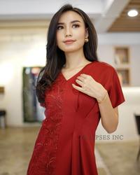 Gambar ELLIPSES.INC Dress Scuba Brukat Wanita Elegan/Olivia Brokade Dress - sky blue dari ELLIPSESINC Kota Administrasi Jakarta Barat 3 Tokopedia