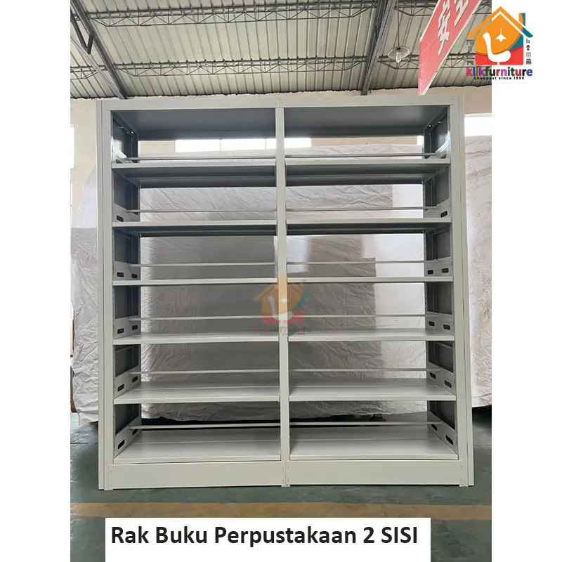 Rak Buku Perpustakaan Besi Library Book Rack 2 Sisi HBS001 1