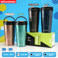 Gambar Reo&Homme Mug Stainless With Handle 500ML Insulated Mug Gelas HRF-801 - Green dari Reo & Homme Living Kota Bogor 1 Tokopedia