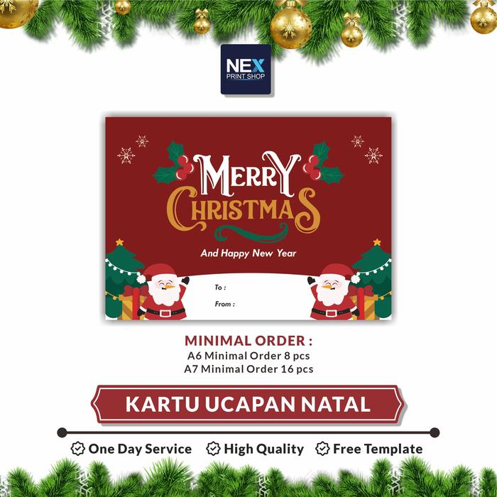 Gambar KARTU UCAPAN NATAL MERRY CHRISTMAS - A6, CRD 1 dari Nex Printshop Kota Tangerang Selatan Tokopedia