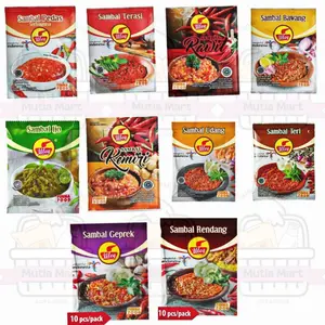 Sambal Uleg finna Terasi,sambal pedas, rawit,ijo,kemiri,udang,geprek 1 renceng isi 10 sachet