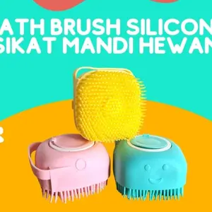 BATH BRUSH SILICONE MANDI HEWAN