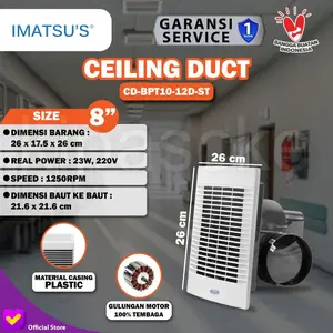 Ceiling Duct CKE 8 Inch CD-BPT10-12D-ST Eksos Plafon Blower