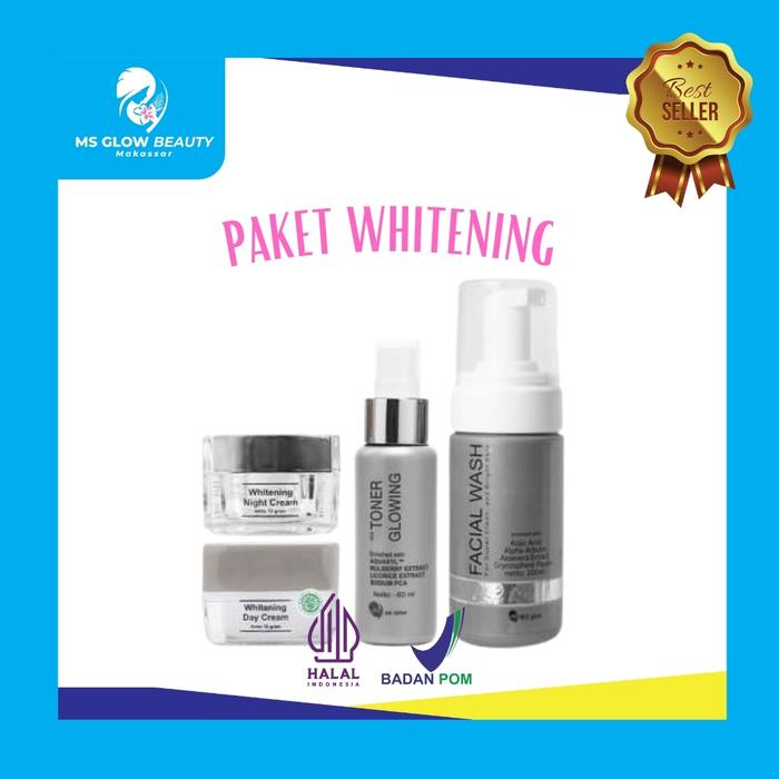 Gambar Paket wajah MS GLOW ORIGINAL ASLI ORI NO KW varian whitening dari MS-GLOW MAKASSAR Kota Makassar Tokopedia