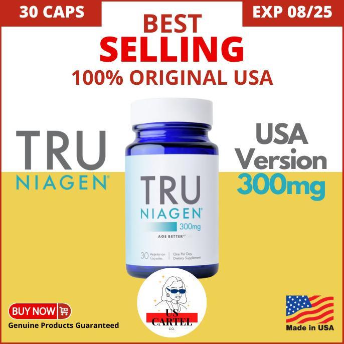 TRU NIAGEN 300 mg Anti Aging DNA Cell Repair Nicotinamide Riboside NMN - 30 Caps