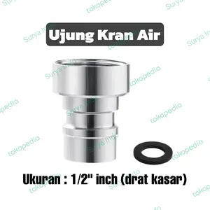 UJUNG KRAN AIR 1/2" STAINLESS CUCUT KERAN SAMBUNGAN SELANG MESIN CUCI