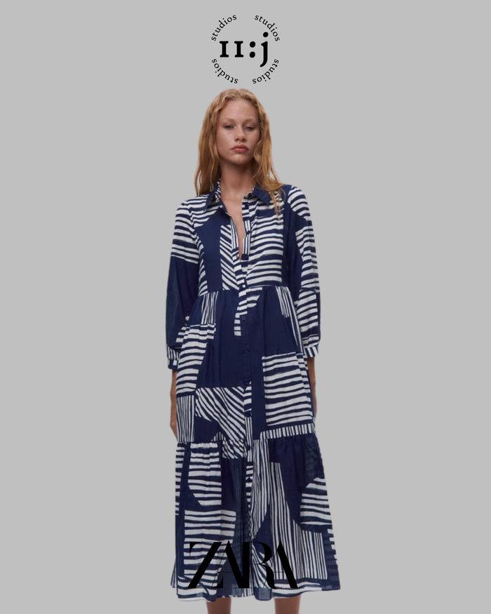 blue and white striped dress zara Mersea Women's Charlie Short Shirt Dress in Liberty Stripe