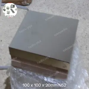 1 Pcs - Magnet Super Kuat 100 x 100 x 20mm Neodymium N52 Ideal untuk Tambang Pabrik Biji Plastik Kopi Sawit Cengkeh
