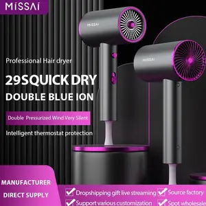 Missai Pengering Rambut 1200w Hair Dryer Portable Lipat Ion Negatif