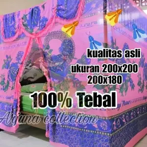 kelambu nyamuk premium motif bunga ukuran jumbo