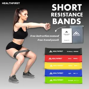 HealthFirst Short Resistance Band / Loop Band 100% Premium Latex HQ