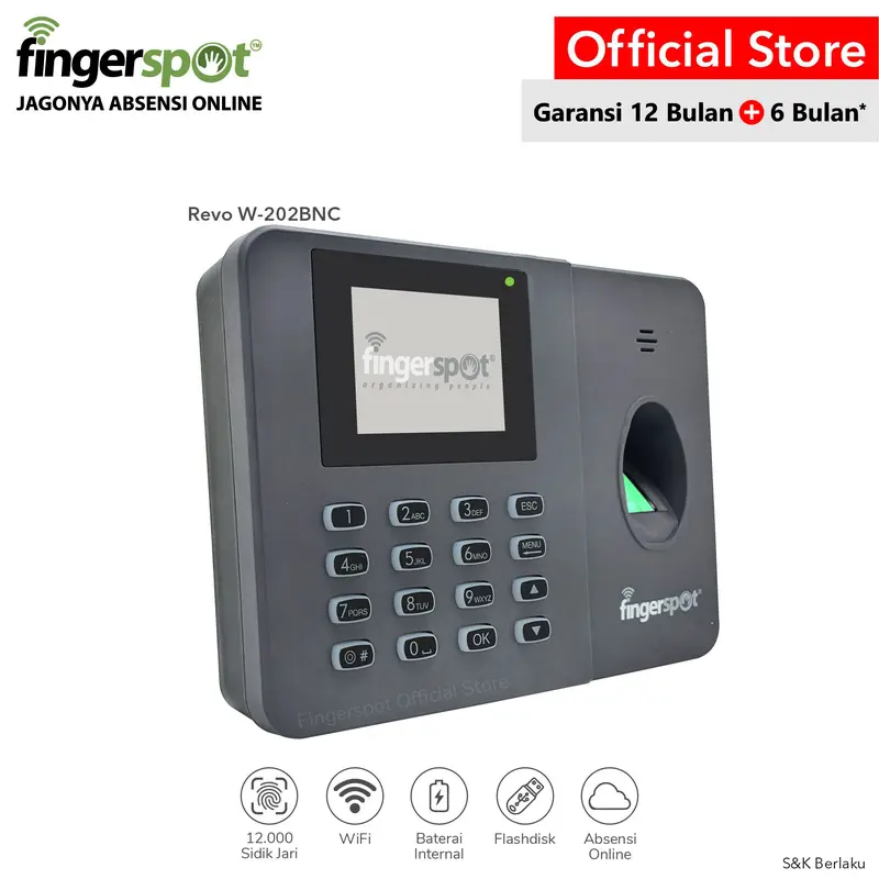 Mesin Absensi Fingerprint Fingerspot Revo W 202 BNC fingerspot w202bnc mesin absensi Wifi Kartu 1