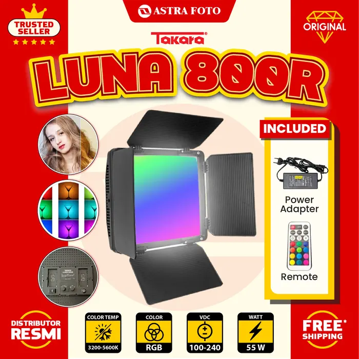 Gambar Takara Luna 800R RGB + Bi Colour LED Video Lighting Lampu Studio - LED Only dari Astra Foto Kota Administrasi Jakarta Pusat 5 Tokopedia