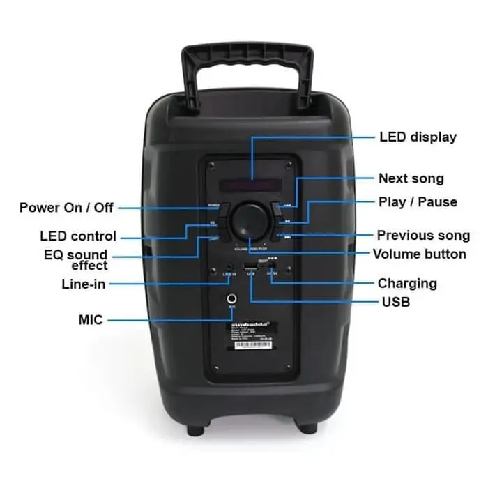 SPEAKER PORTABLE SIMBADDA CST 838N BLUETOOTH FREE MIC KARAOKE