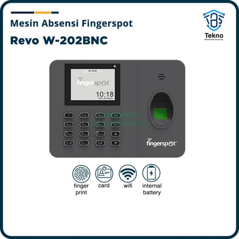 Mesin Absensi Fingerprint Fingerspot Revo W 202 BNC fingerspot w202bnc mesin absensi Wifi Kartu 0