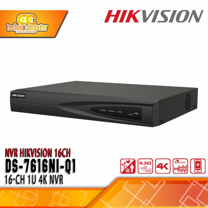 Gambar NVR HIKVISION 16 Channel / DS-7616NI-Q1 / 16CH IP Camera 8MP 4K dari Techno Computer Bali Kota Denpasar Tokopedia