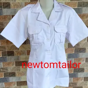 SERAGAM PUTIH PDH  Cewek LENGAN PENDEK krah rebah Unione ATASAN PPPK.ASN DLLN TERBARU