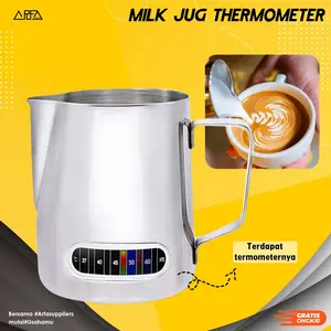 Milk Jug Stainless with Termometer