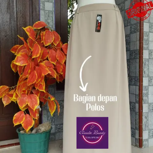 Rok Warna Cream Jumbo Rok Kerja Wanita Rok A Line Panjang Polos Formal 0