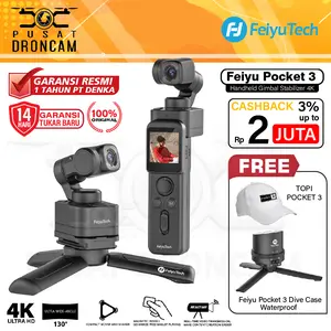 Feiyu Pocket 3 4K 3-Axis Gimbal Camera Feiyutech Action Cam Resmi