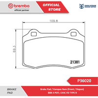 Gambar Brake Pad Front / Kampas Rem Depan Brembo BBK 4 POT F40 - P36020 dari BREMBO PARTNER INDONESIA Kota Administrasi Jakarta Pusat 2 Tokopedia