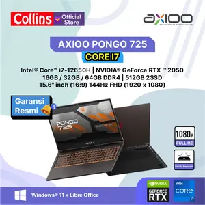 LAPTOP AXIOO PONGO 725 i7 12650H 512GB RTX2050 4GB 15.6" FHD 144Hz W11
