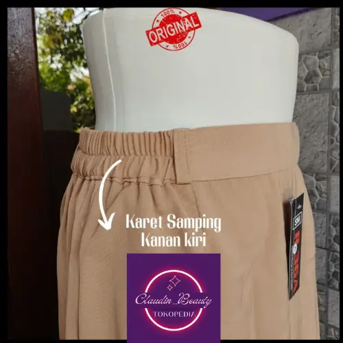 Rok Warna Cream Jumbo Rok Kerja Wanita Rok A Line Panjang Polos Formal 3