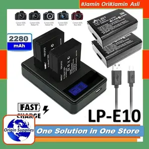 Paket 2 Pcs Battery + Charger Set LP-E10 EOS 1100D 1200D 1300D 1500D