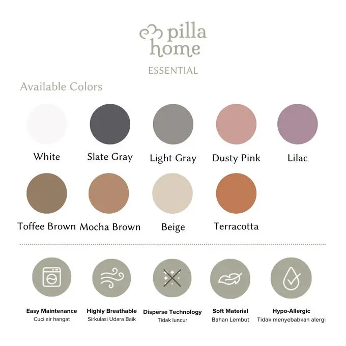QUILT COVER Pilla Home Essential Double Duvet Polos Aesthetic Katun by