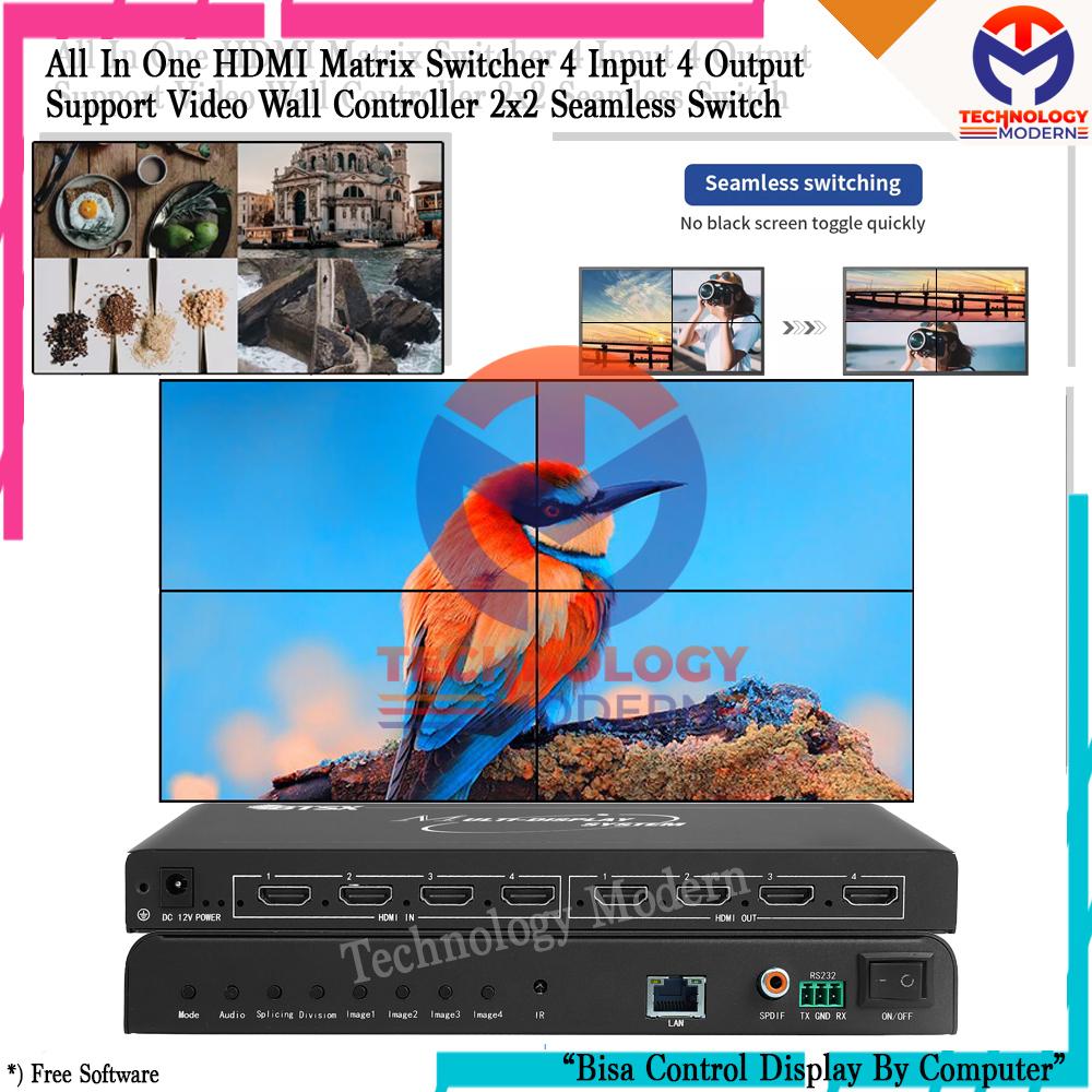 HDMI MATRIX 4x4 Seamless and 2x2 VIDEOWALL CONTROLLER SUPPORT 4Kx2K