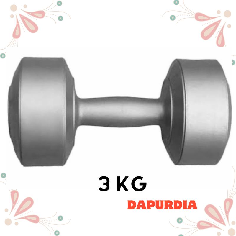 Barbel Dumbel Plastik 3 KG Hercules Abu-Abu - 1pcs 0