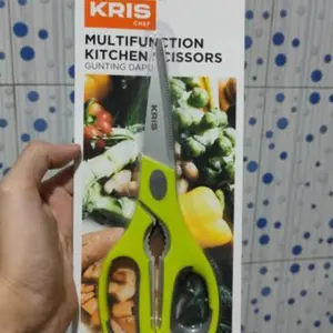 Gunting Dapur Krischef Kitchen Scissors Multi Function Hijau