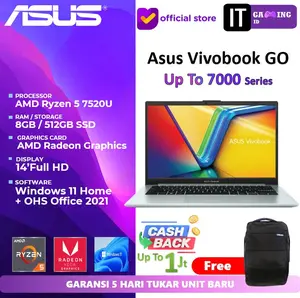 ASUS VIVOBOOK GO 14 E1404FA RYZEN 5 7520 8GB/16GB 512GB W11+OHS+M365B 14.0FHD VIPS