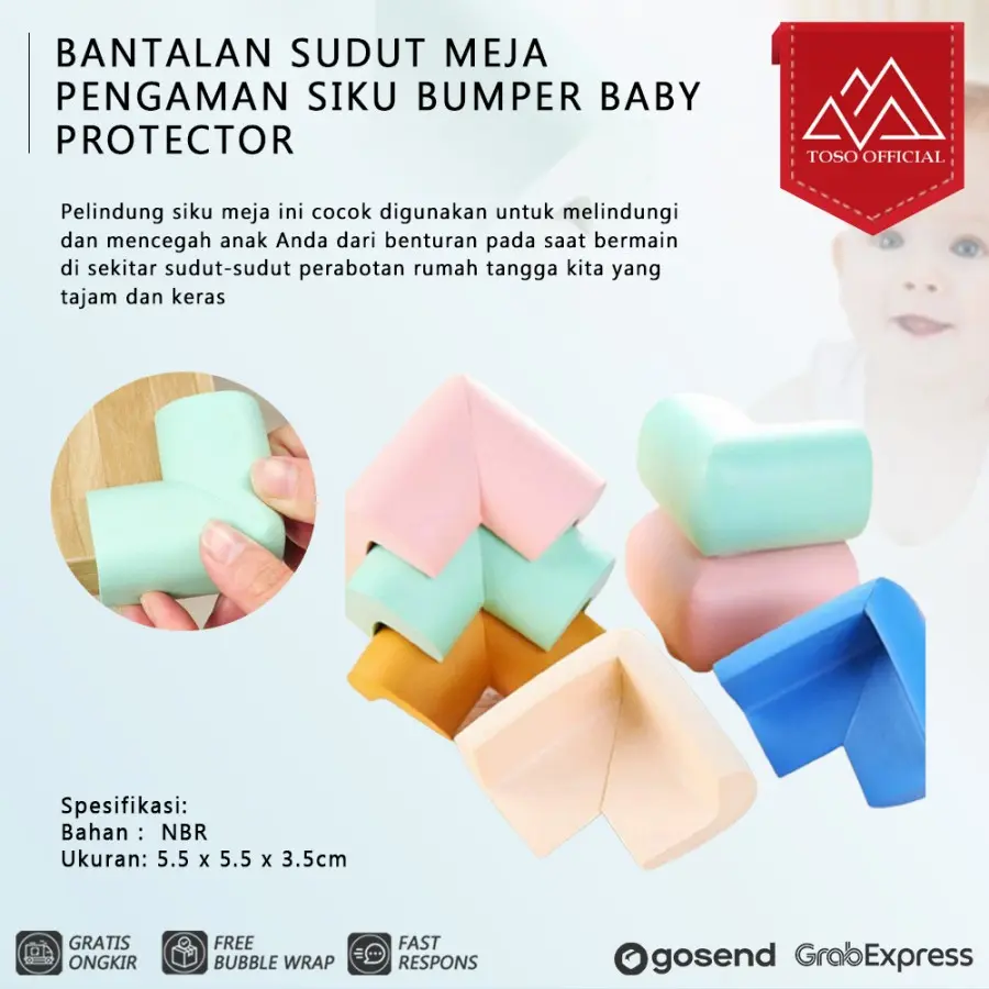 Bantalan sudut meja pengaman siku bumper baby protector busa eva