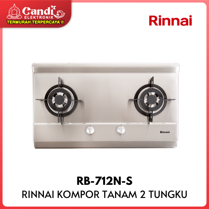Gambar RINNAI KOMPOR TANAM 2 TUNGKU RB-712N-S - RINNAI Build In Hob RB 712N S dari CANDI ELEKTRONIK Kota Surakarta Tokopedia
