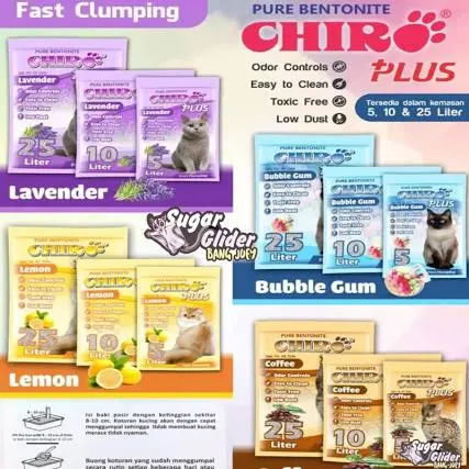 pasir kucing chiro plus 5L/pasir gumpal/pasir impor