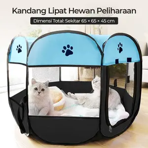 Kandang Lipat Pagar anjing kucing Portabel Tenda Rumah hewan Portable
