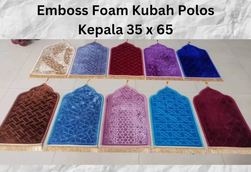 Sajadah Mini Kubah Polos Embos Kepala Anti Slip / Licin Tebal Turki 1