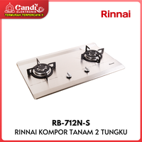Gambar RINNAI KOMPOR TANAM 2 TUNGKU RB-712N-S - RINNAI Build In Hob RB 712N S dari CANDI ELEKTRONIK Kota Surakarta 2 Tokopedia
