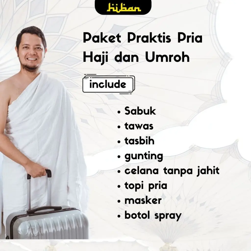 Paket Praktis Kain Ihrom Pria Dewasa Perlengkapan Haji dan Umroh Hiban