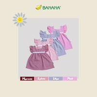 Gambar BANANA Dress bayi perempuan motif kotak variasi renda bunga - maroon, S dari BANANA Official Store Kota Administrasi Jakarta Timur 1 Tokopedia